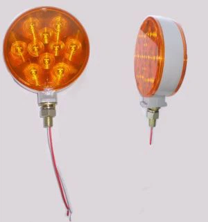 4 hüvelykes, kettős arcú, kerek LED-es strobo figyelmeztető sürgősségi fényjelző lámpa teherautó-pótkocsihoz